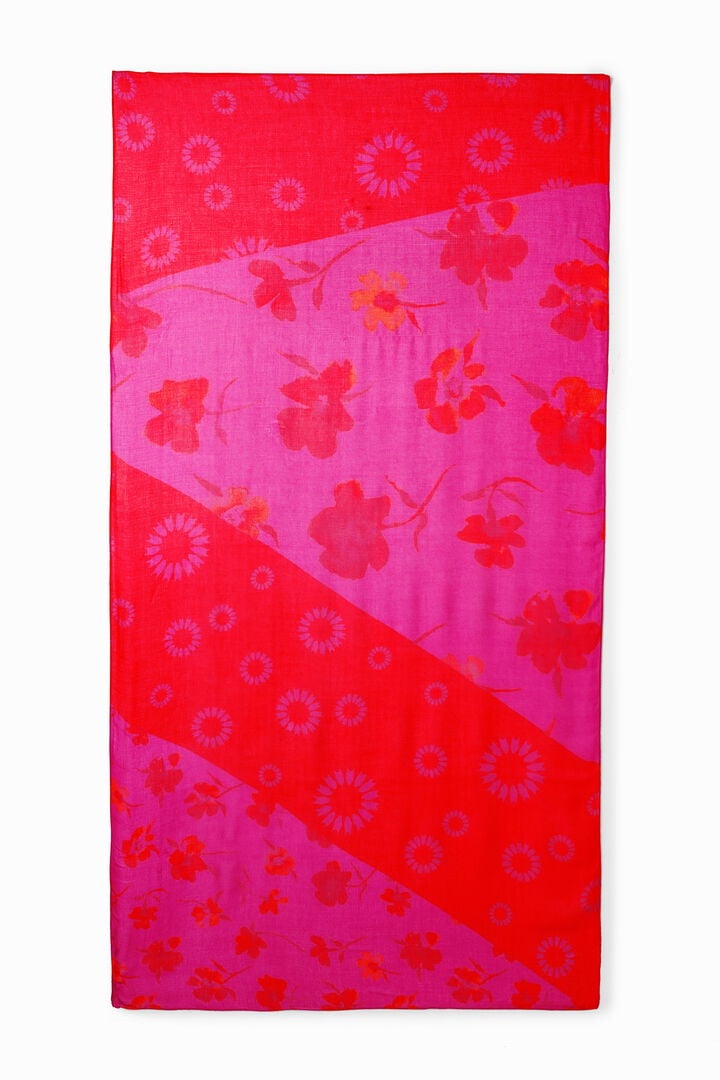 Foulard rectangulaire fleurs