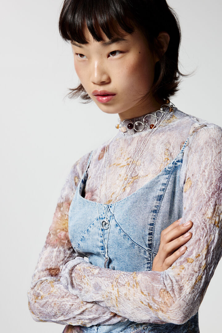 Two-material strappy dress | Desigual