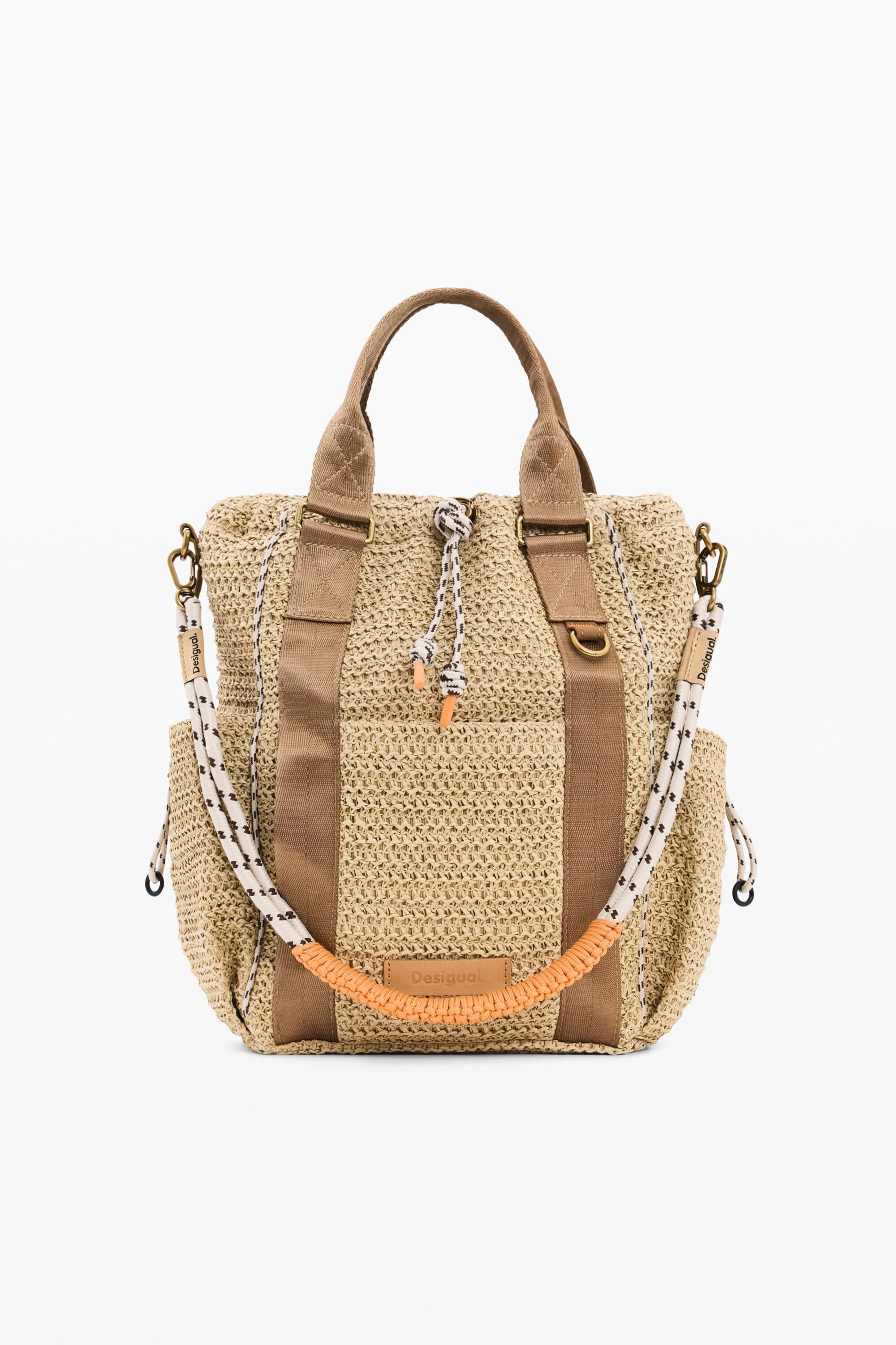 Desigual Vrouw Wit Voyager Rugzak Van Raffia