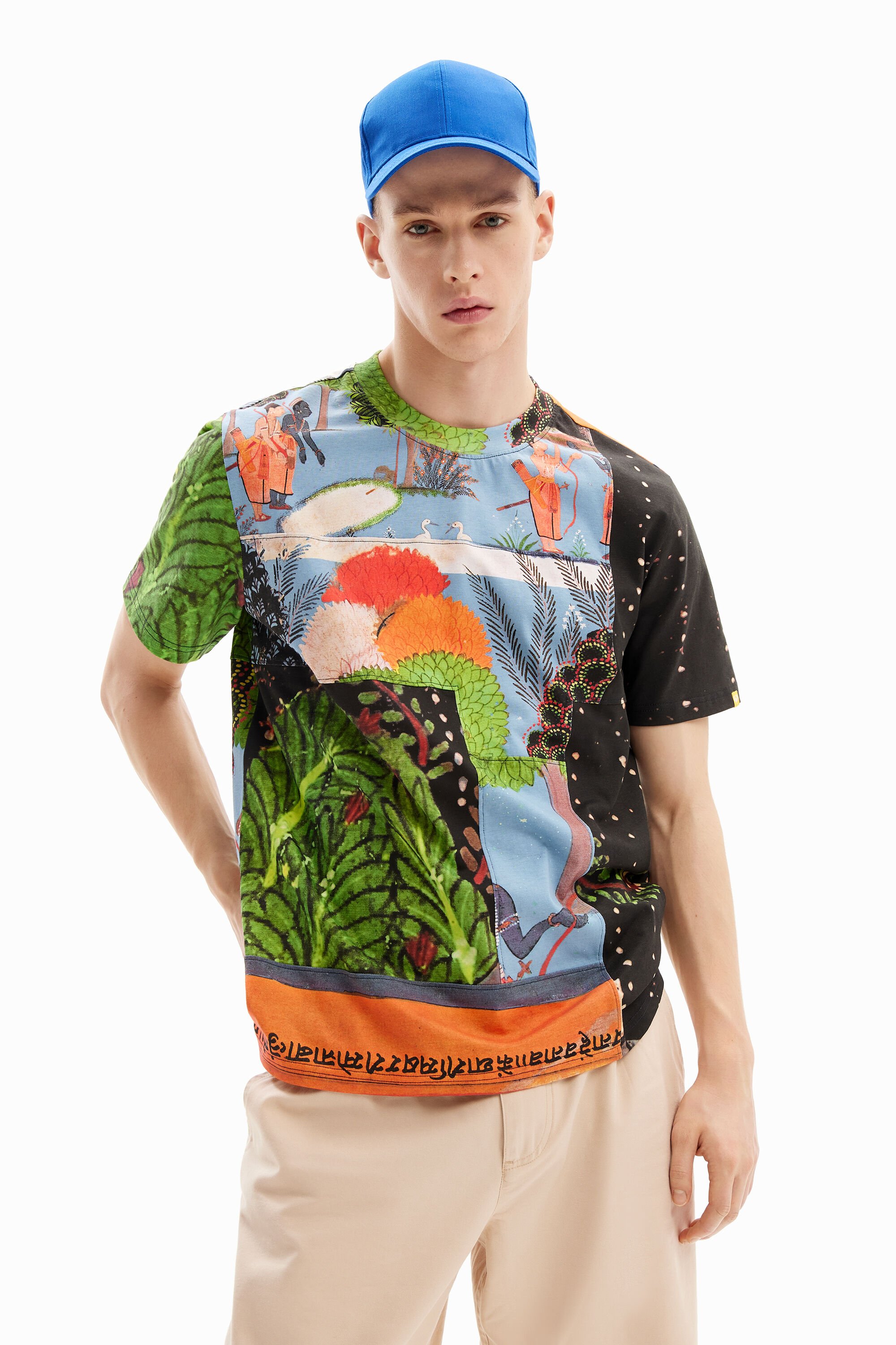 Desigual Patchwork motif T-shirt