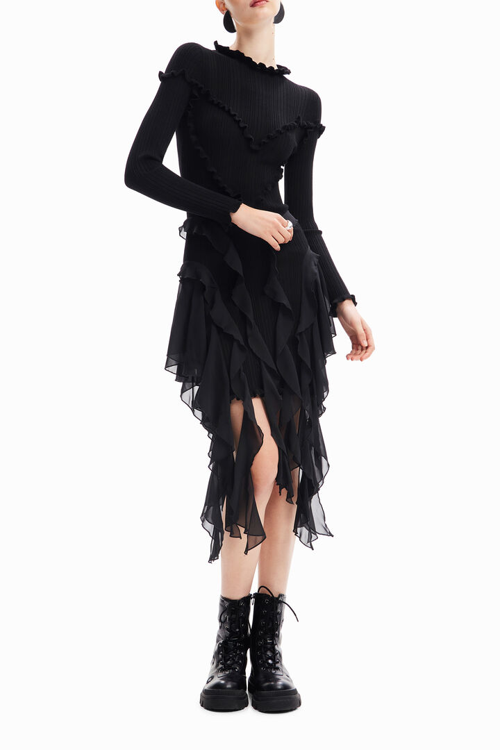 レディース María Escoté リブ編み フリルワンピース I Desigual.com