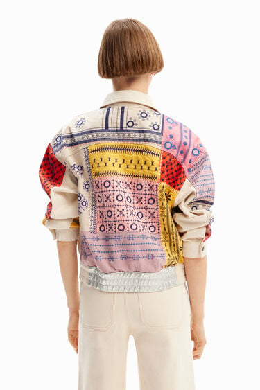 Short embroidered denim jacket | Desigual
