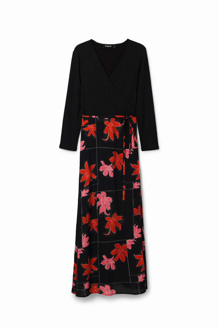 Floral wrap midi dress