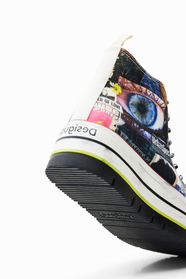 High-top platform collage sneakers | Desigual
