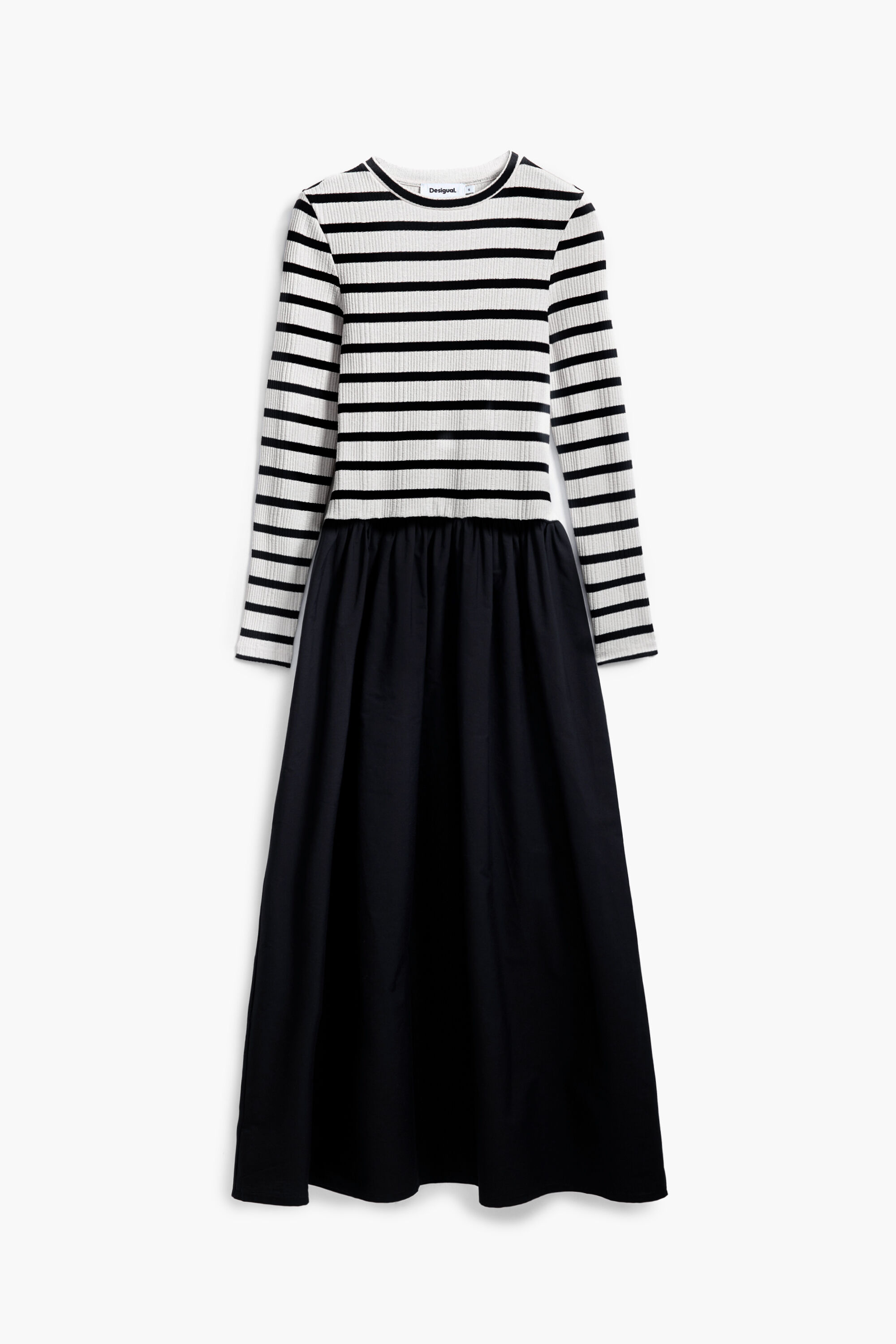 Desigual Mulher Preto Vestido Midi Combinado, M
