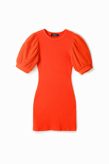 Short slim coral dress | Desigual