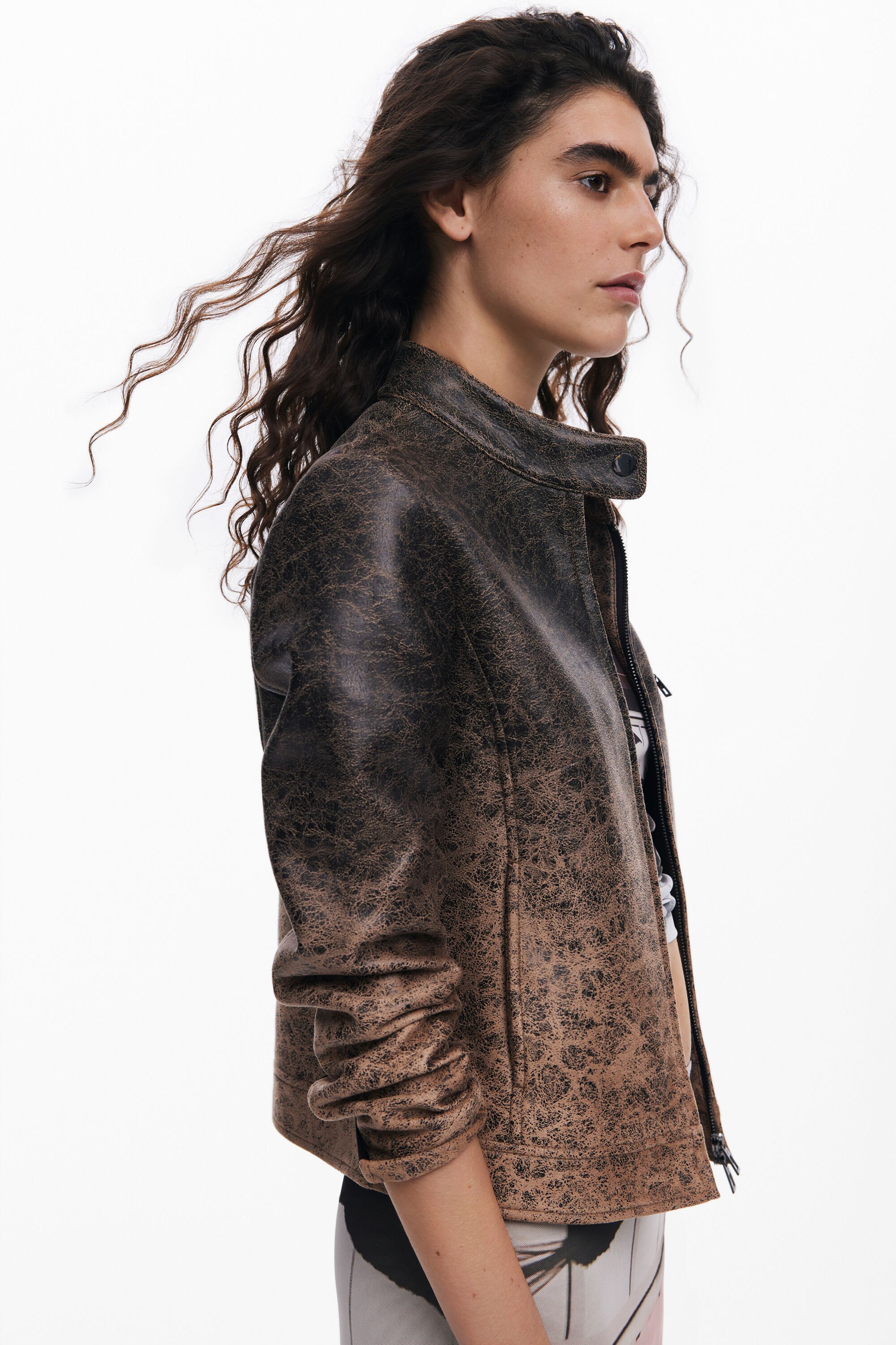 Gradient faux leather biker jacket I Desigual.com Gradient faux leather biker jacket I Desigual.com