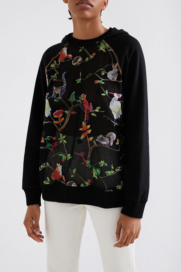 Tulle embroidery sweatshirt | Desigual