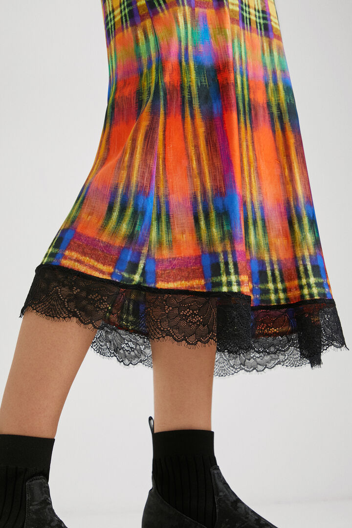 Slim midi skirt tartan | Desigual