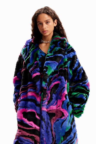 M. Christian Lacroix fur-effect coat | Desigual