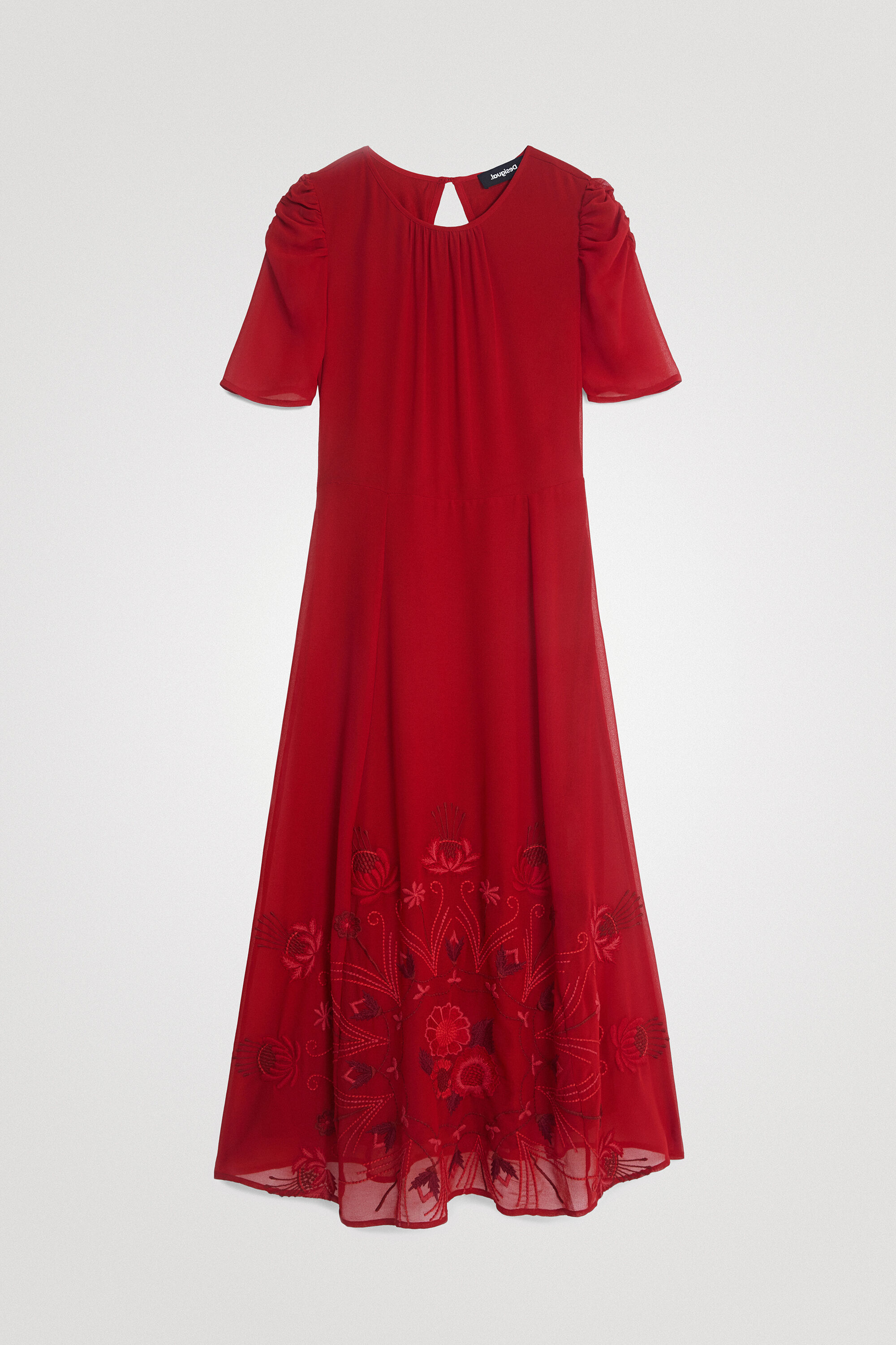 Midi-dress low back neckline