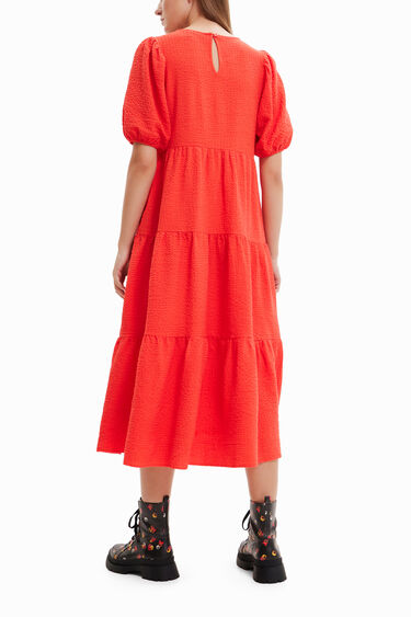 Plain texturized midi-dress | Desigual