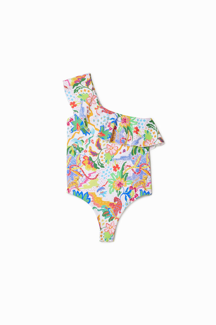 Tropical ruffle swimsuit