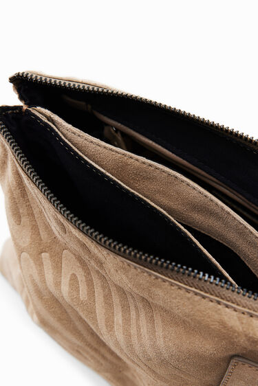 Small leather logo crossbody bag | Desigual