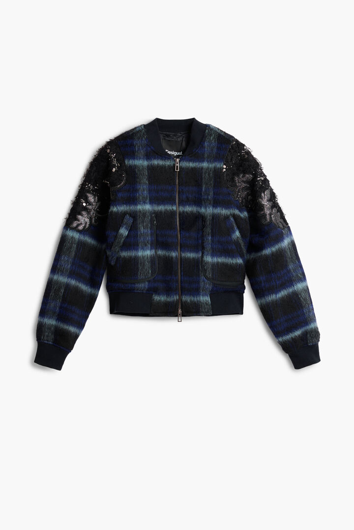 Geborduurde geruite bomberjack | Desigual