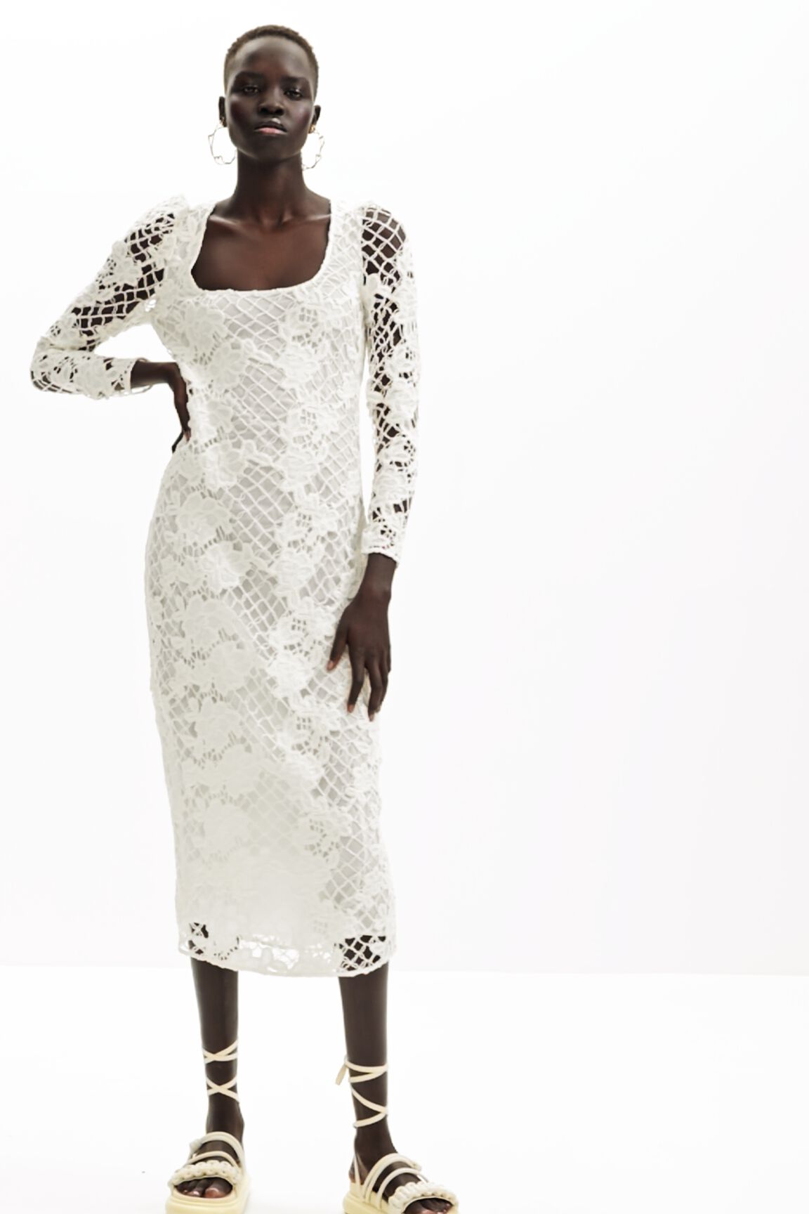 Zara lace midi dress top