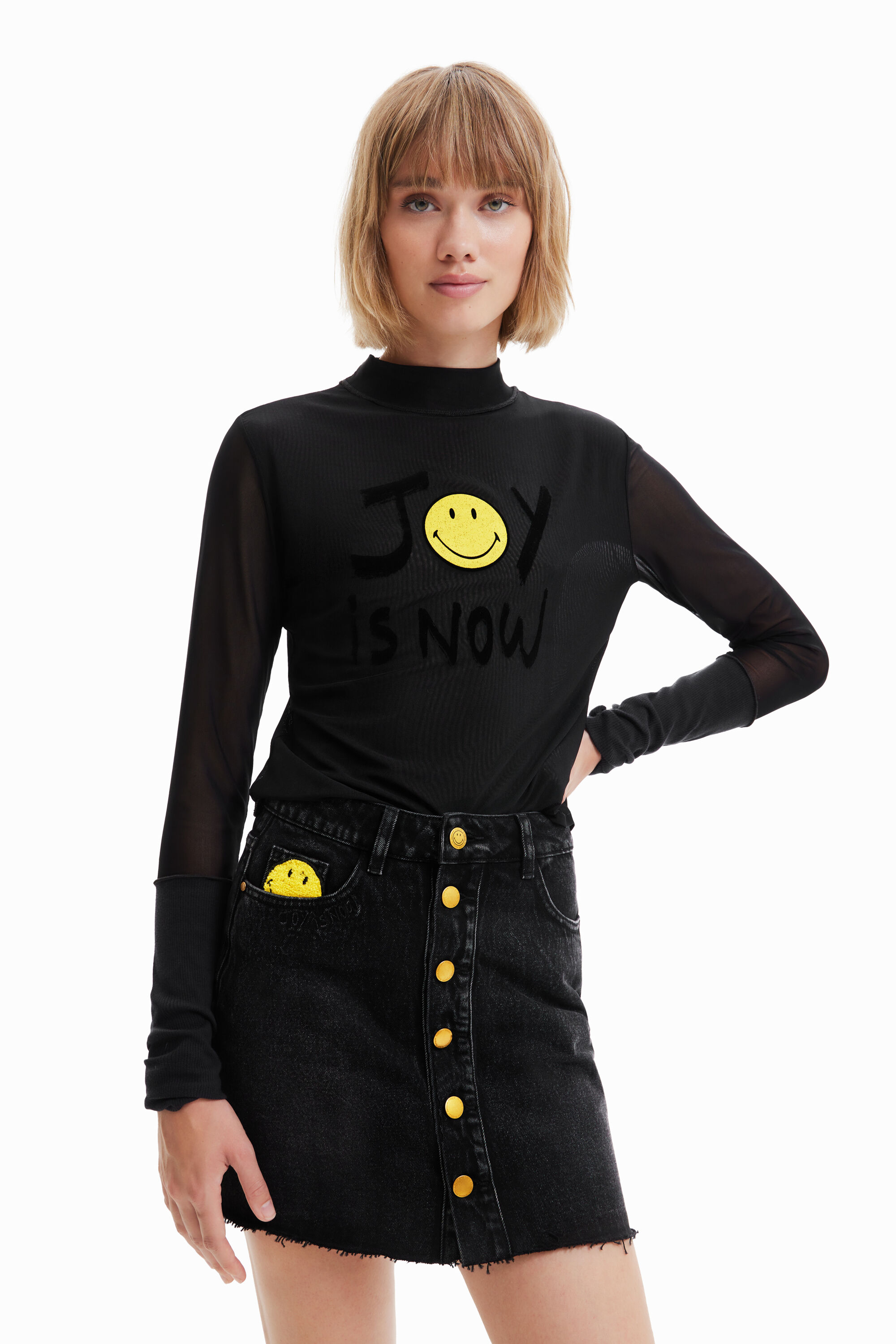 Smiley® mini skirt with buttons