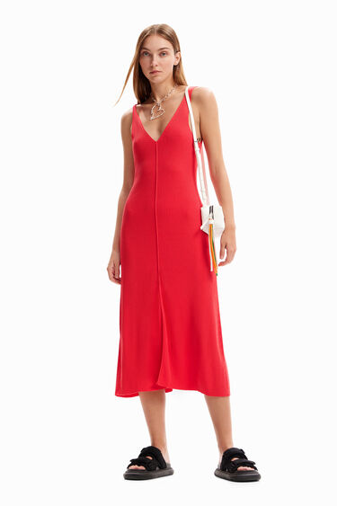 Vestido midi canalé | Desigual