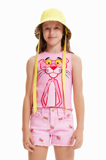 Geribd T-shirt met Roze Panther