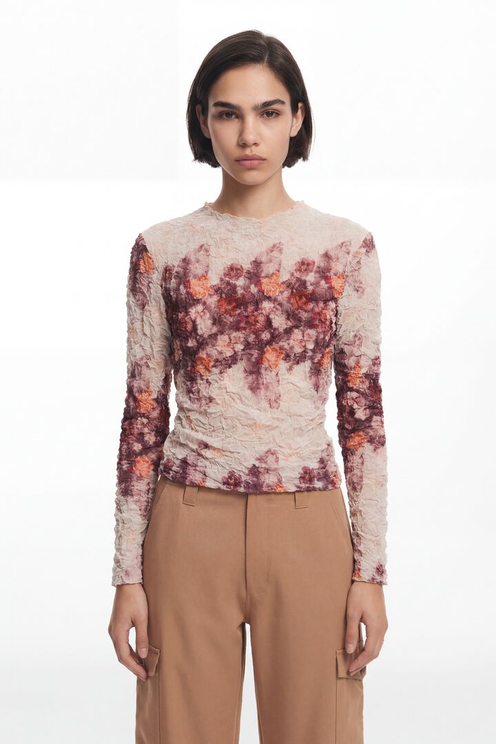 Bloes met bloemen en textuur