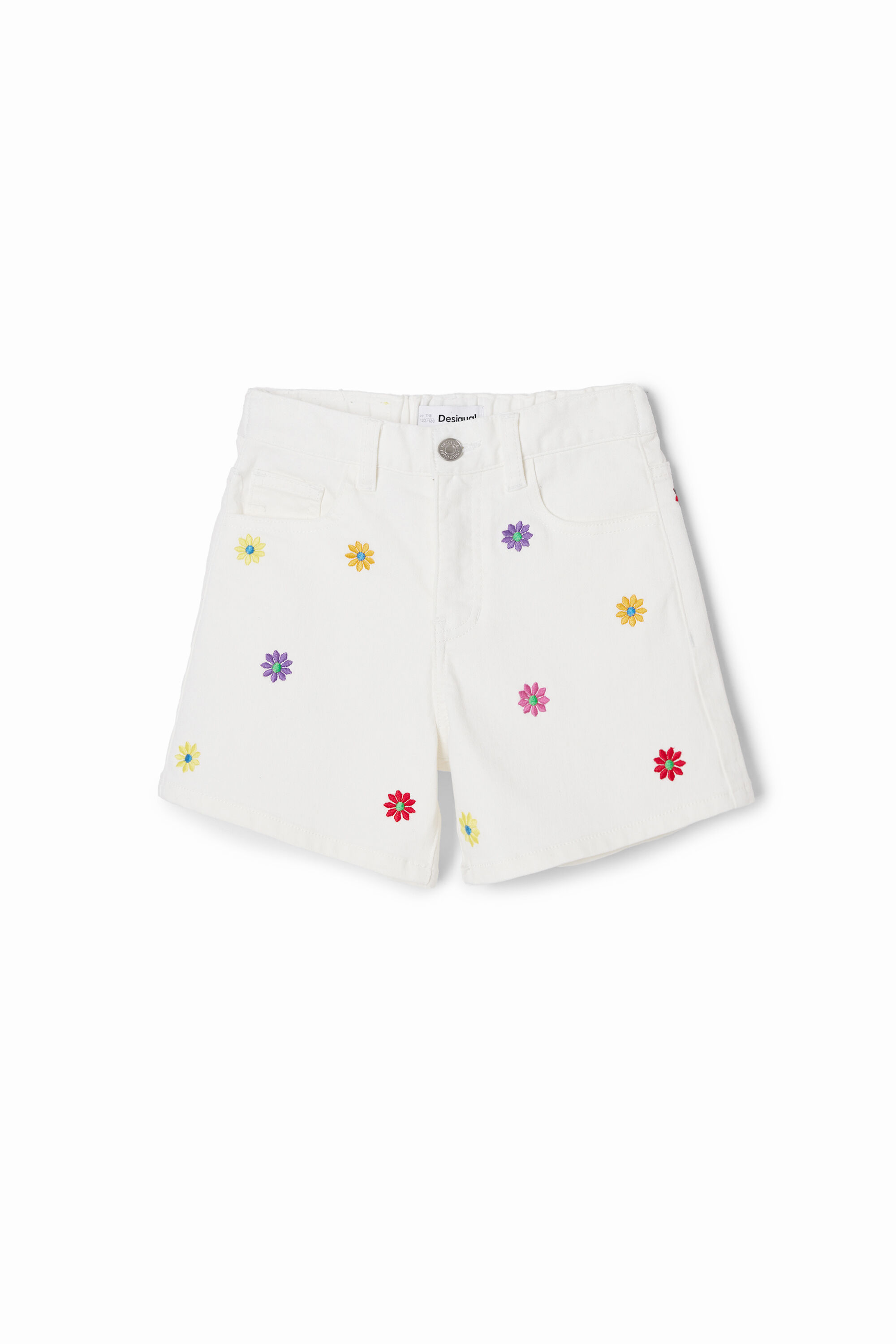 Daisy denim shorts - WHITE - 11/12