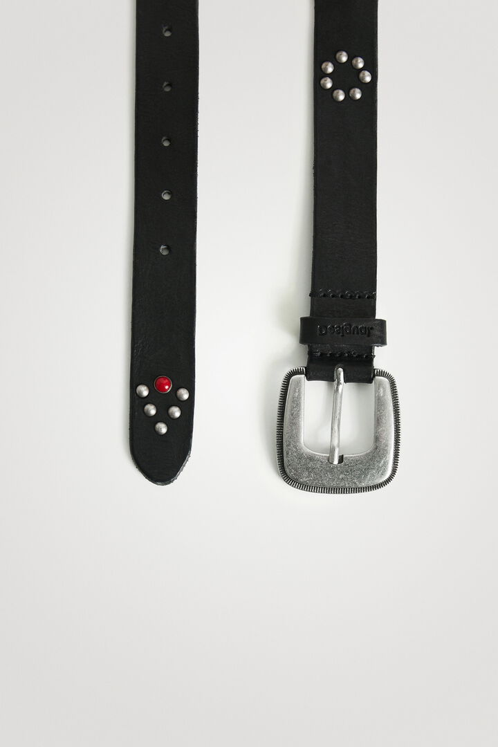 Studded leather belt | Desigual