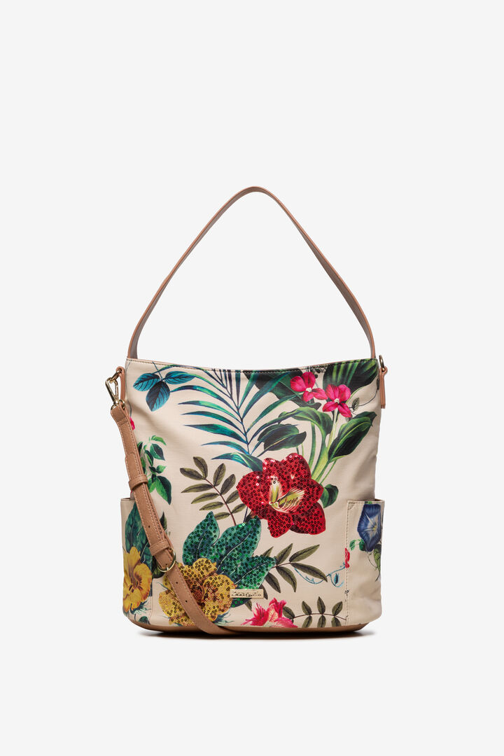 Weiße Tasche mit Blumen Yakarta Mini | Desigual
