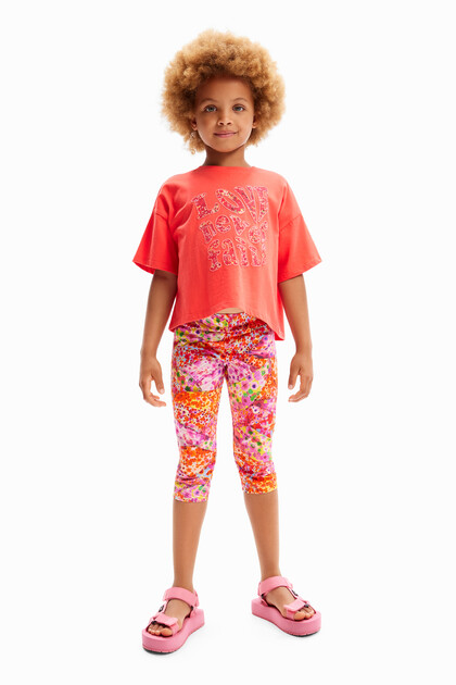 Driekwart legging met bloemen