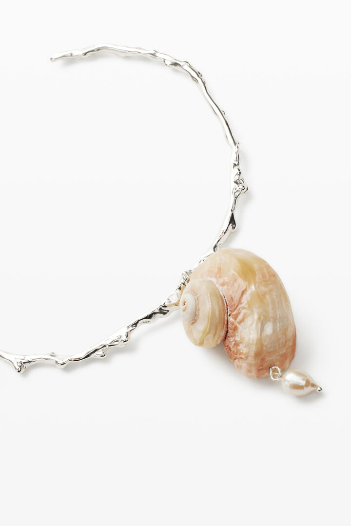 Collar rígido concha baño plata Zalio | Desigual