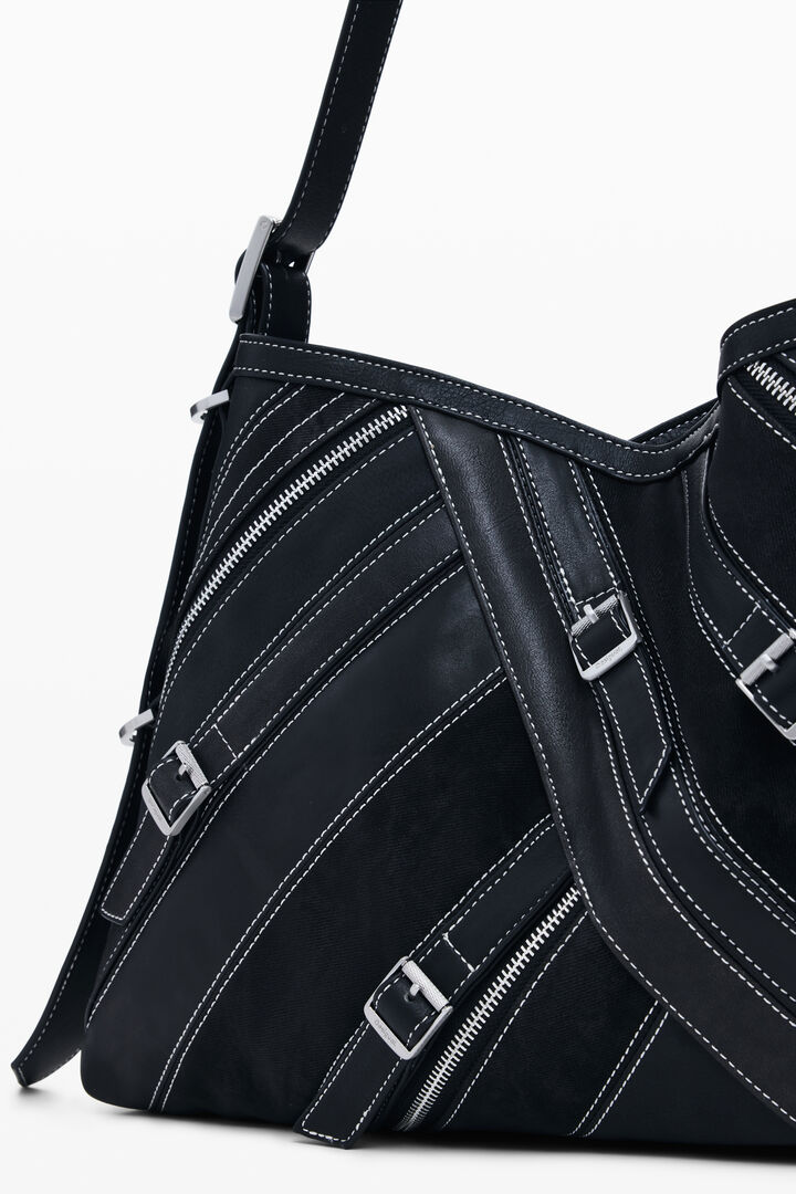 Bolso efecto piel hebillas mediano | Desigual