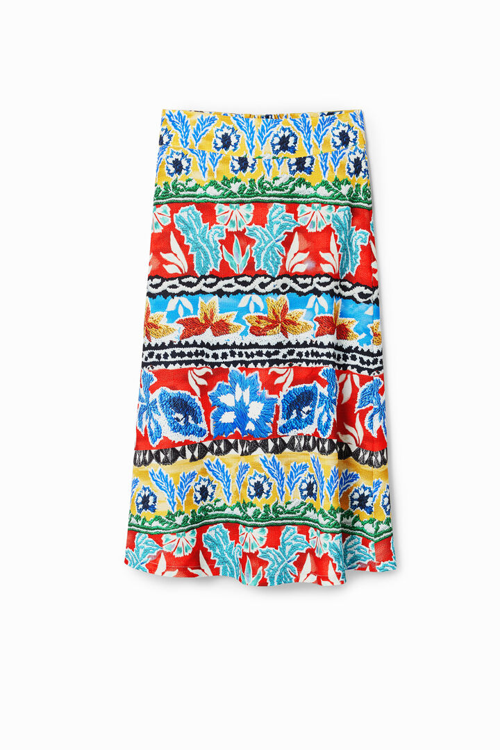 Stella Jean ethnic midi skirt | Desigual
