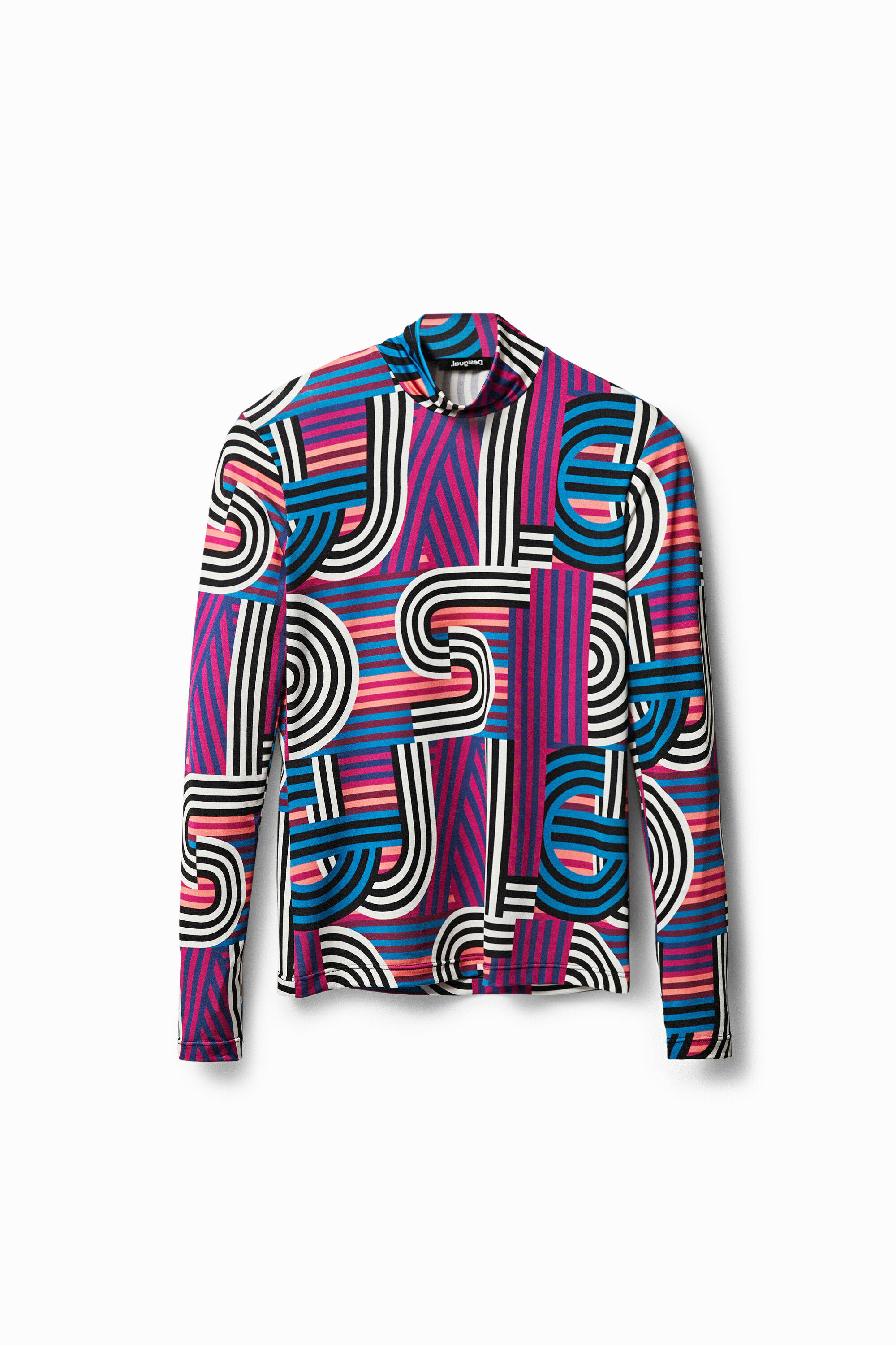 Shirt mit hohem Kragen & Geometrie
