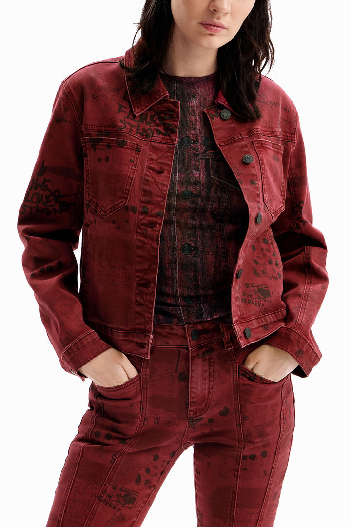 Newspaper denim trucker jacket | Desigual