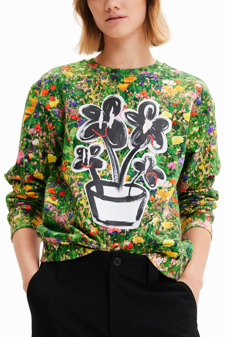 Sudadera floral planta | Desigual