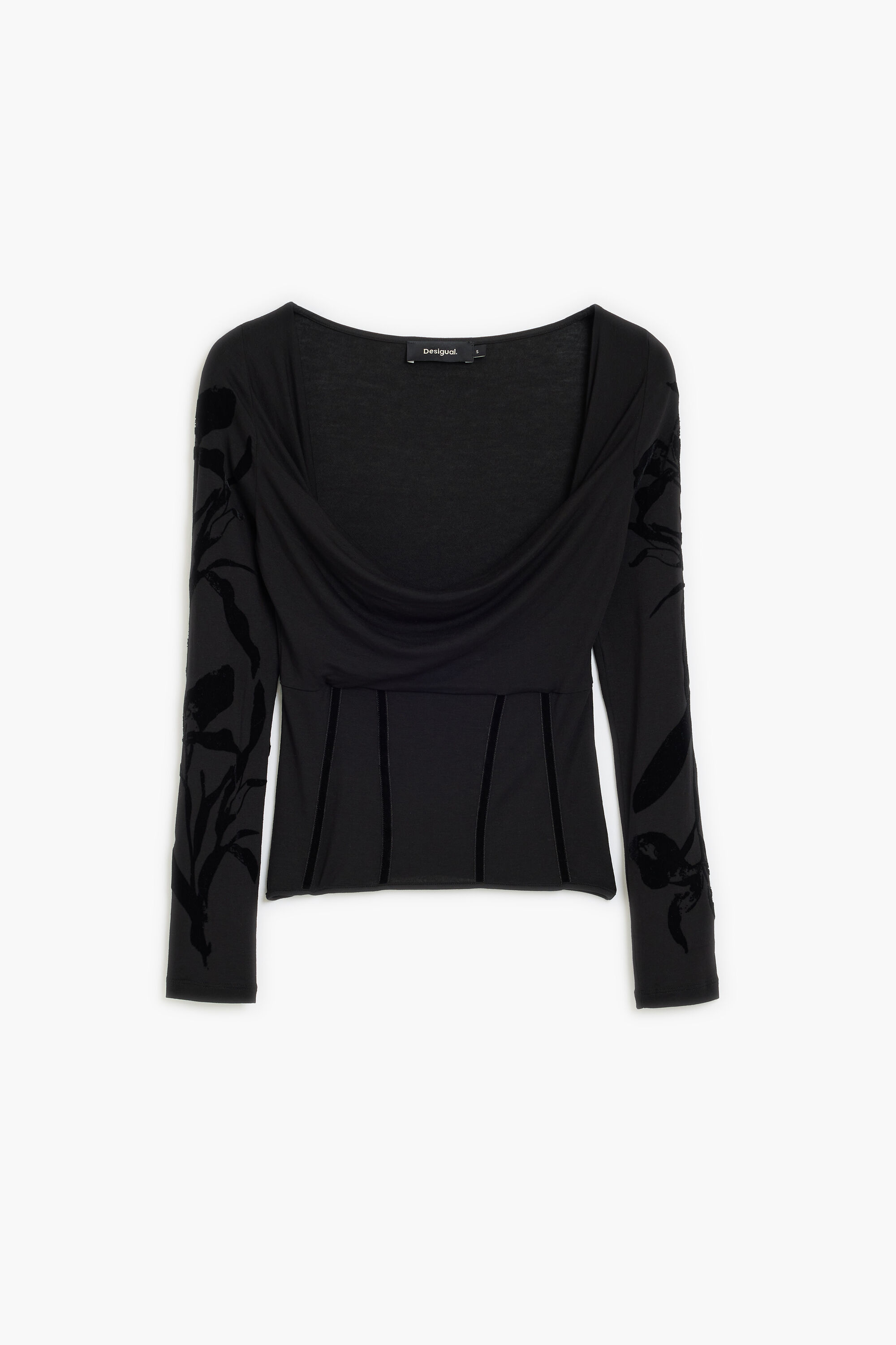 Desigual ドレープネックトップス ドレープネックTシャツ 黒 女性用 I Desigual.com