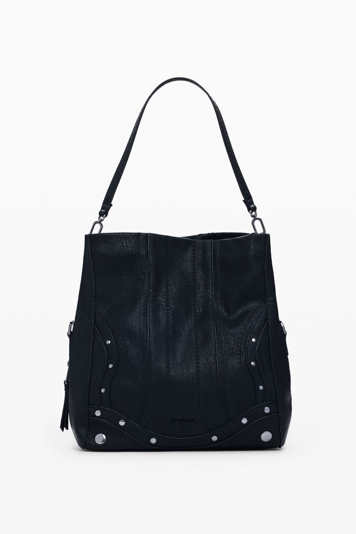 Bolso efecto piel bordados mediano | Desigual