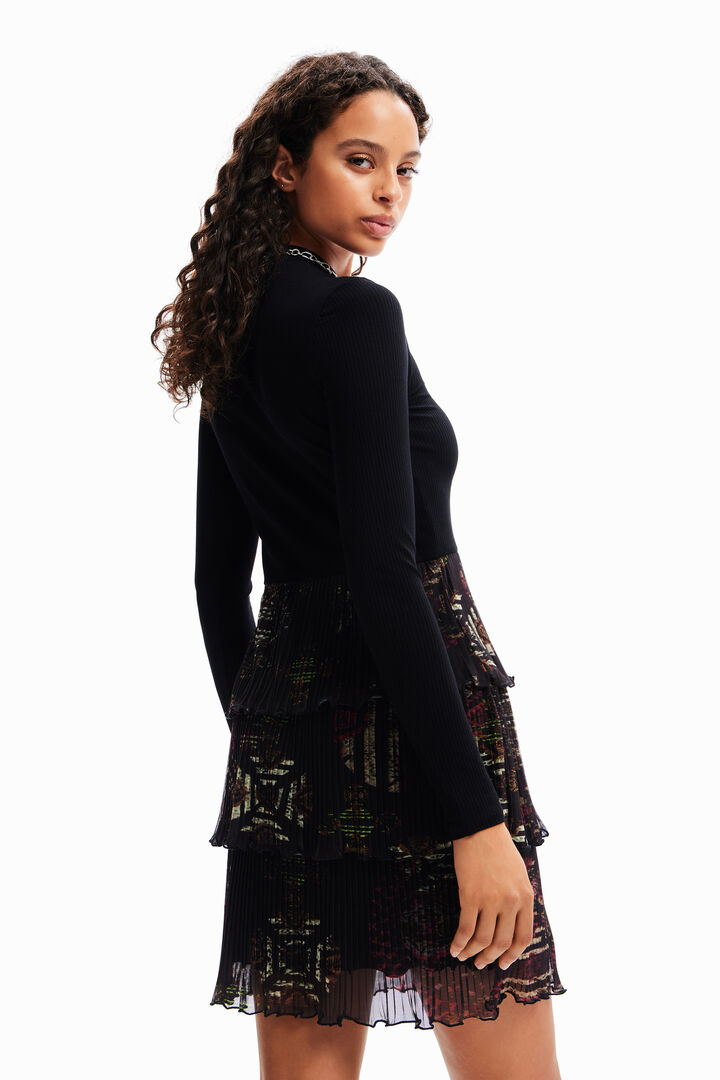 Robe courte plissée | Desigual