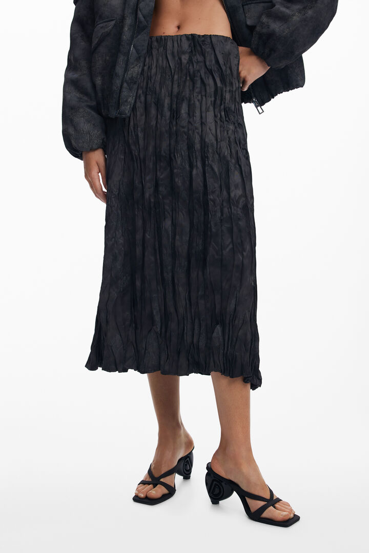 Pleated midi skirt | Desigual