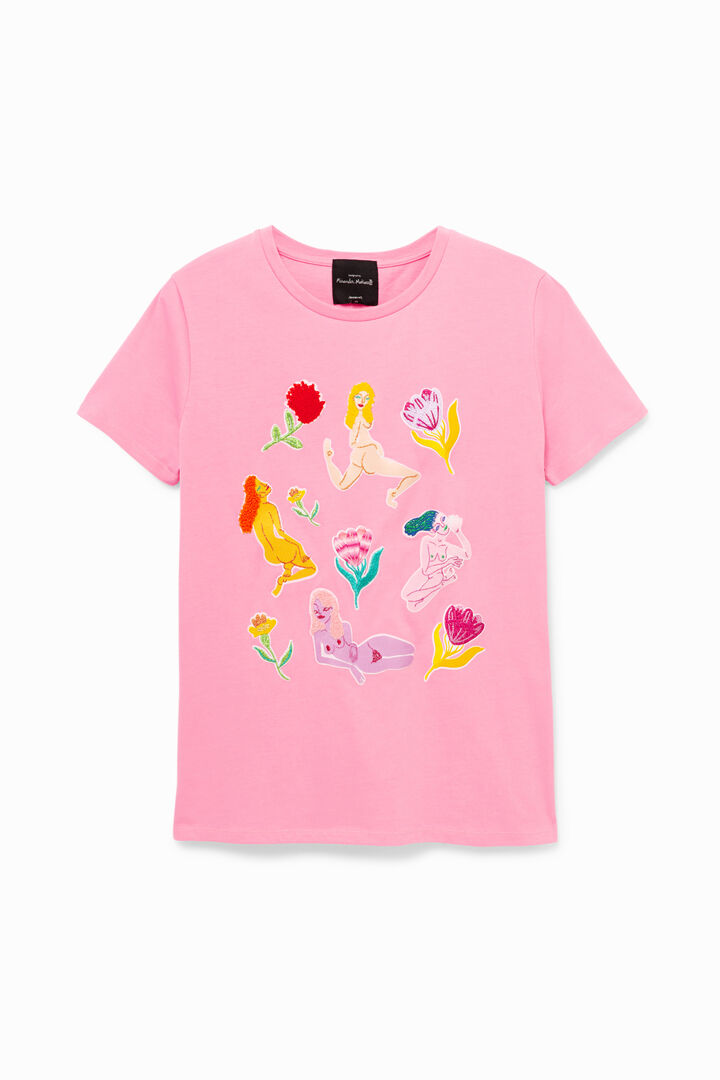 T-shirt organique à broderies de Miranda Makaroff | Desigual