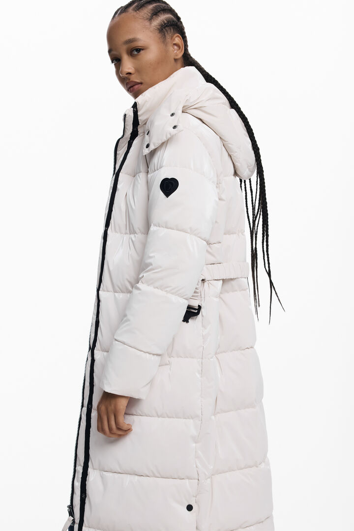 Lange gesteppte Jacke mit Gürtel | Desigual
