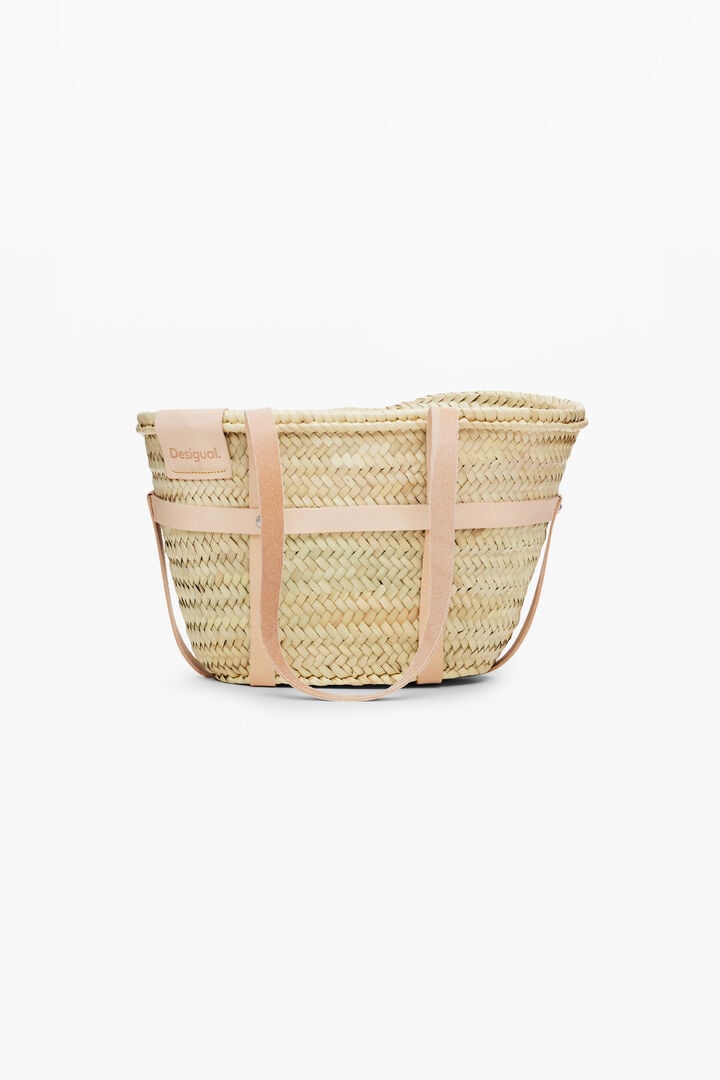S leather wicker basket | Desigual