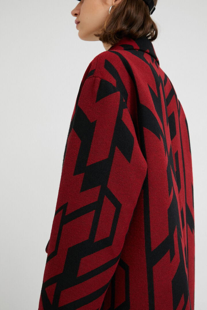 Oversized straight geometric coat | Desigual