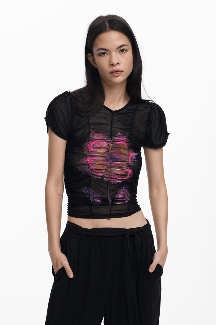 Flower tulle T-shirt