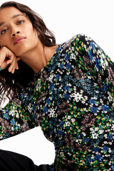 Slim floral fine pullover | Desigual