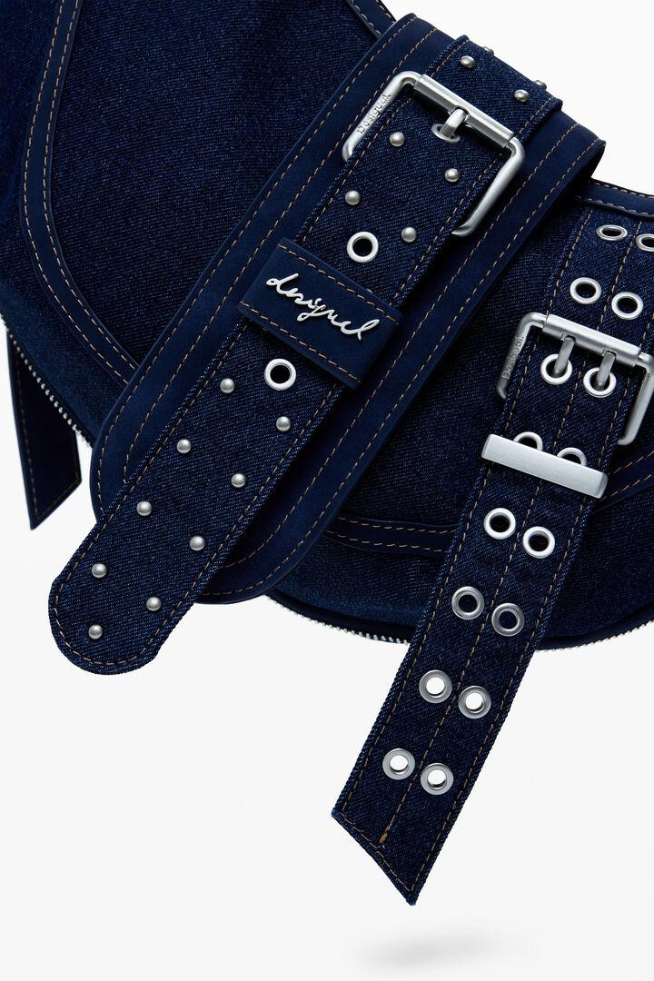 Medium denim bag with buckles | Desigual