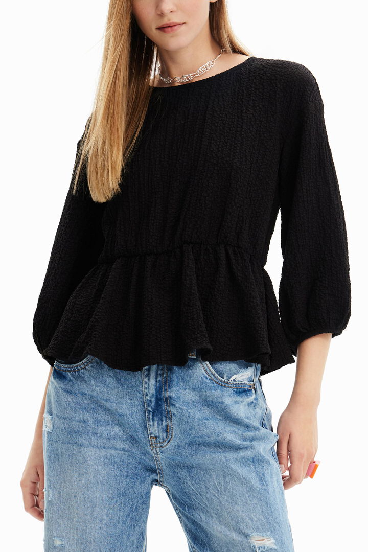 Textured cut-out blouse | Desigual