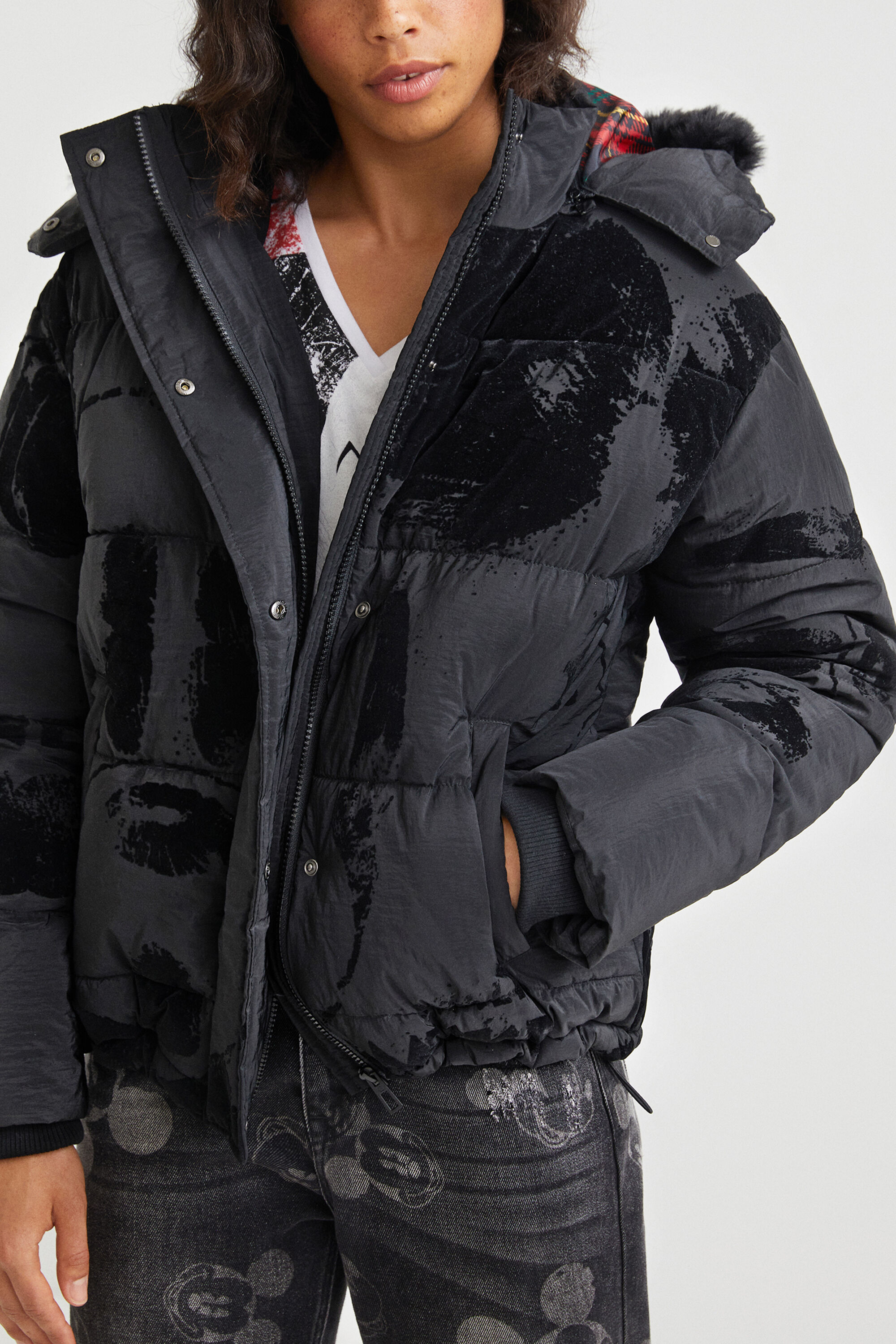 quilted jacket in a bag