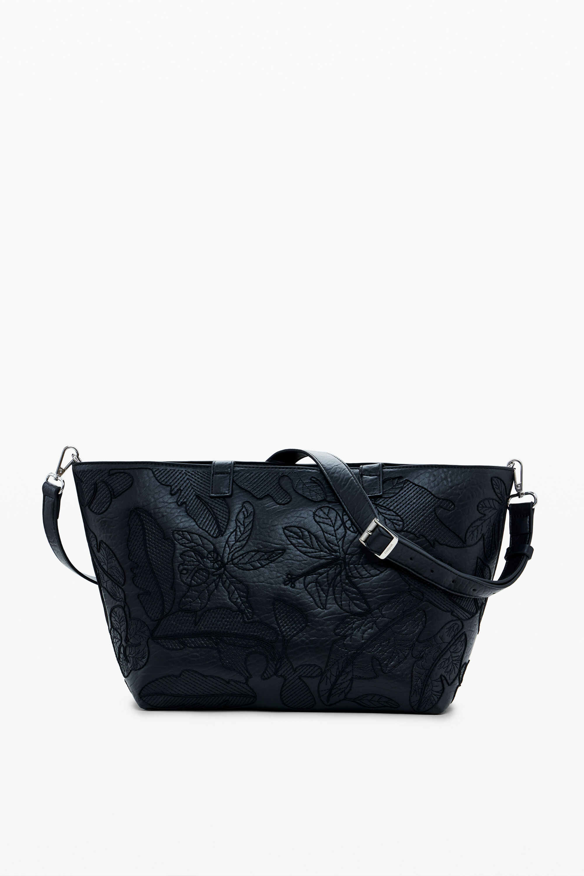 Desigual Embossed Shopper Bag In Black
