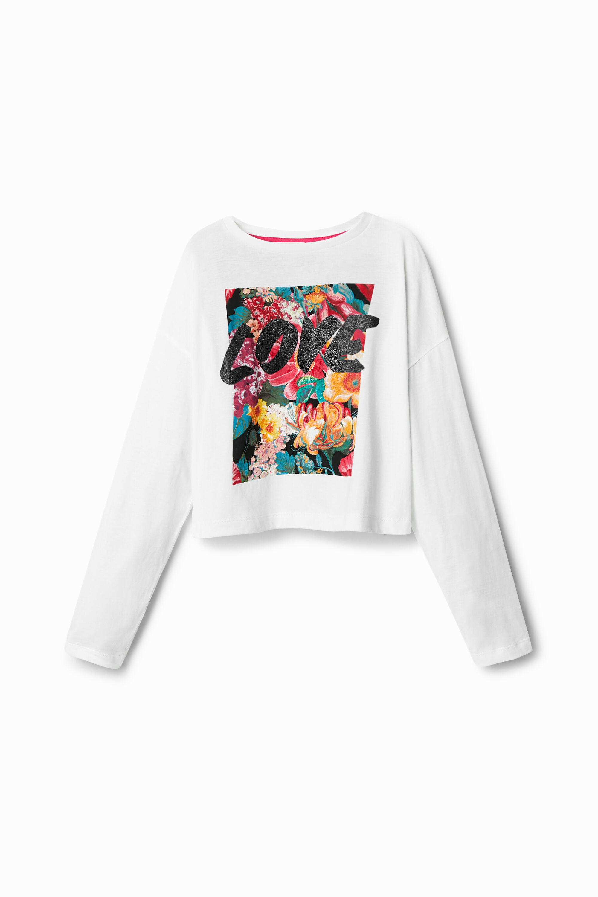 Kurzes Oversize-Shirt Blumen