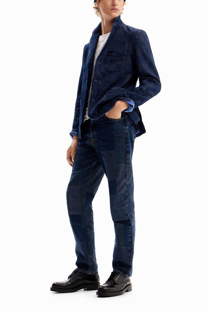 Plaid denim blazer | Desigual
